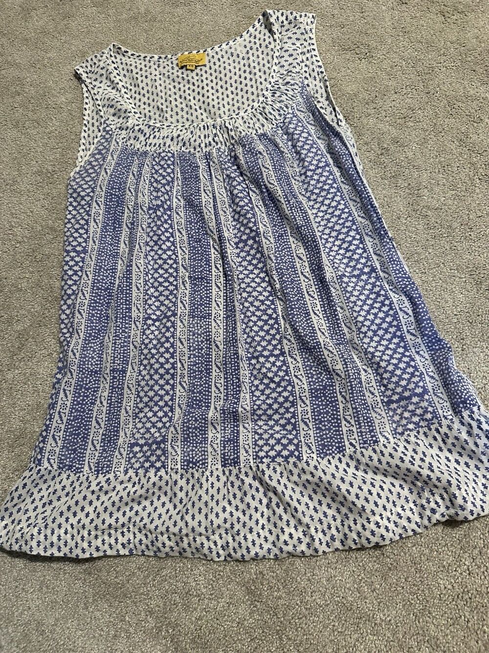 Roller Rabbit Blue Women XS Sleeveless Tank Top 100% Cotton